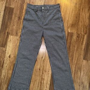 Black and White Checkered Women's Jeans